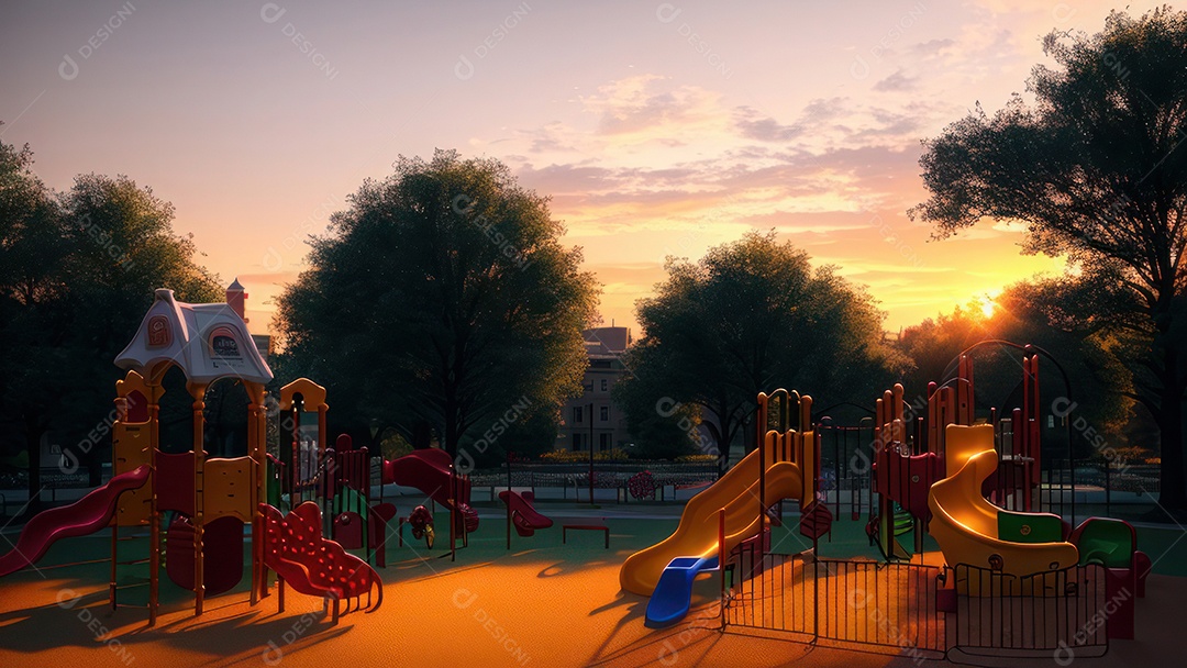 Imagem realista de parquinho.