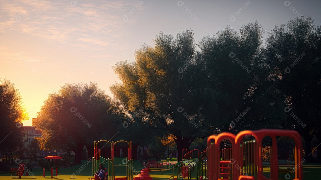 Imagem realista de parquinho.