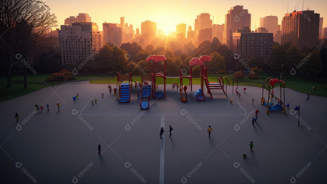 Imagem realista de parquinho.