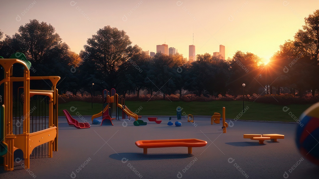 Imagem realista de parquinho.