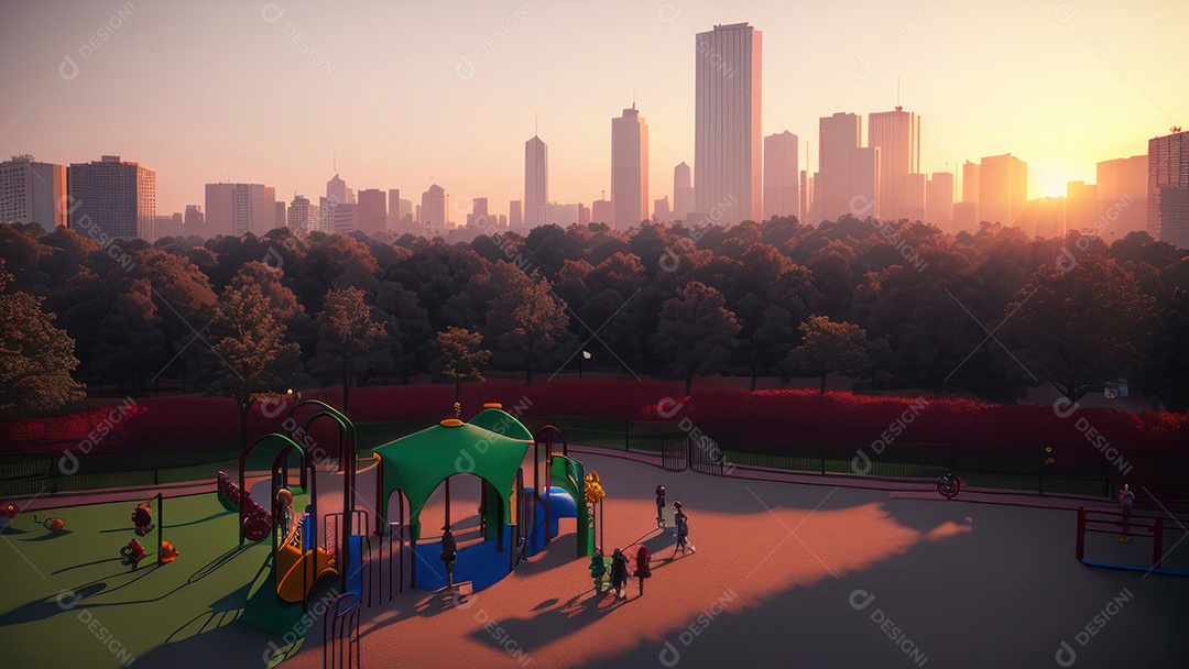 Imagem realista de parquinho.