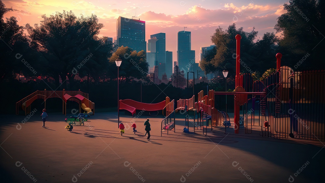 Imagem realista de parquinho.