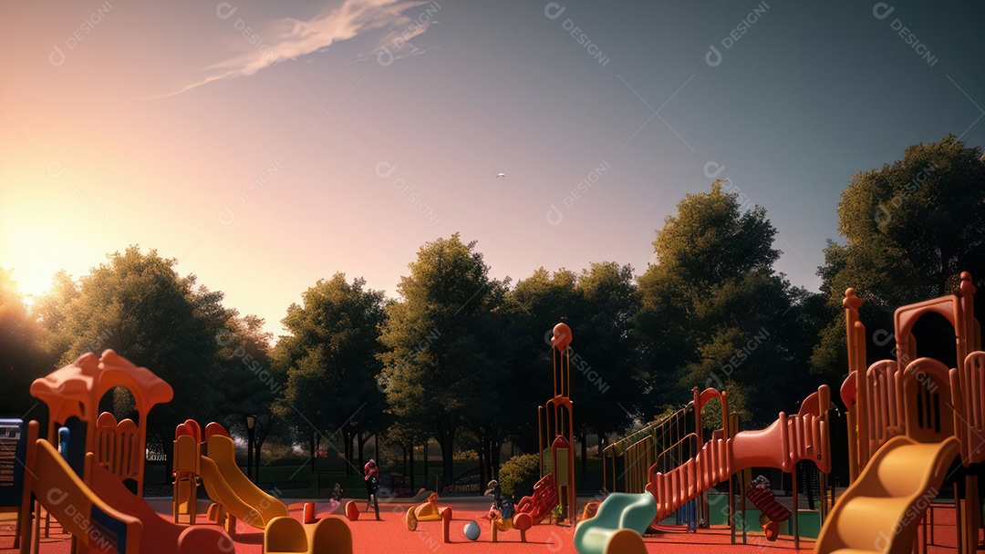 Imagem realista de parquinho.