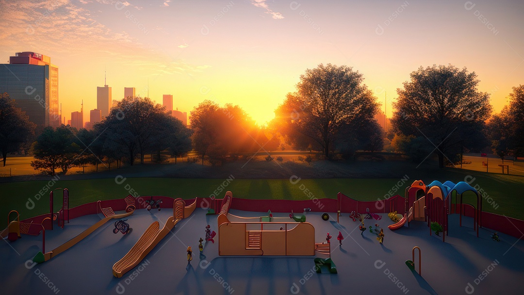 Imagem realista de parquinho.