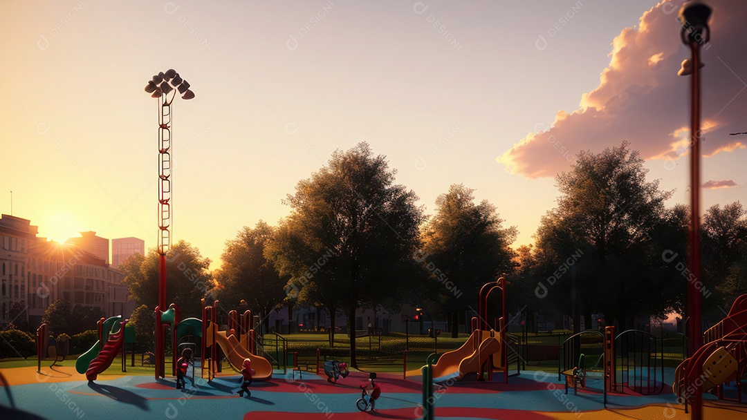 Imagem realista de parquinho.