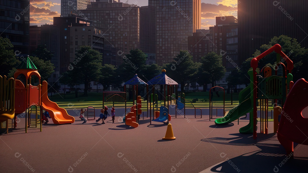 Imagem realista de parquinho.