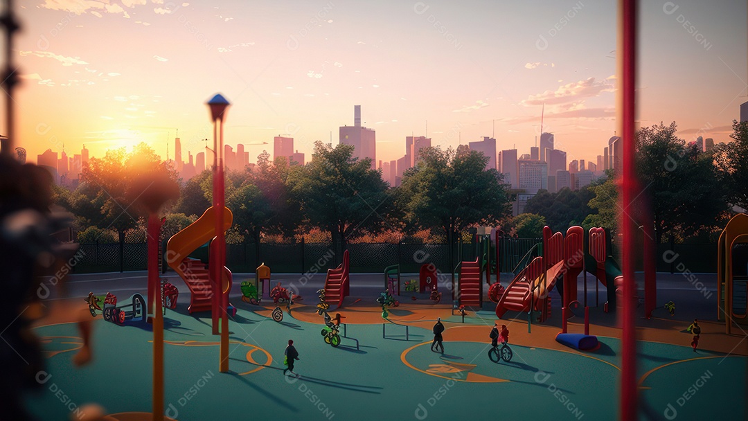 Imagem realista de parquinho.