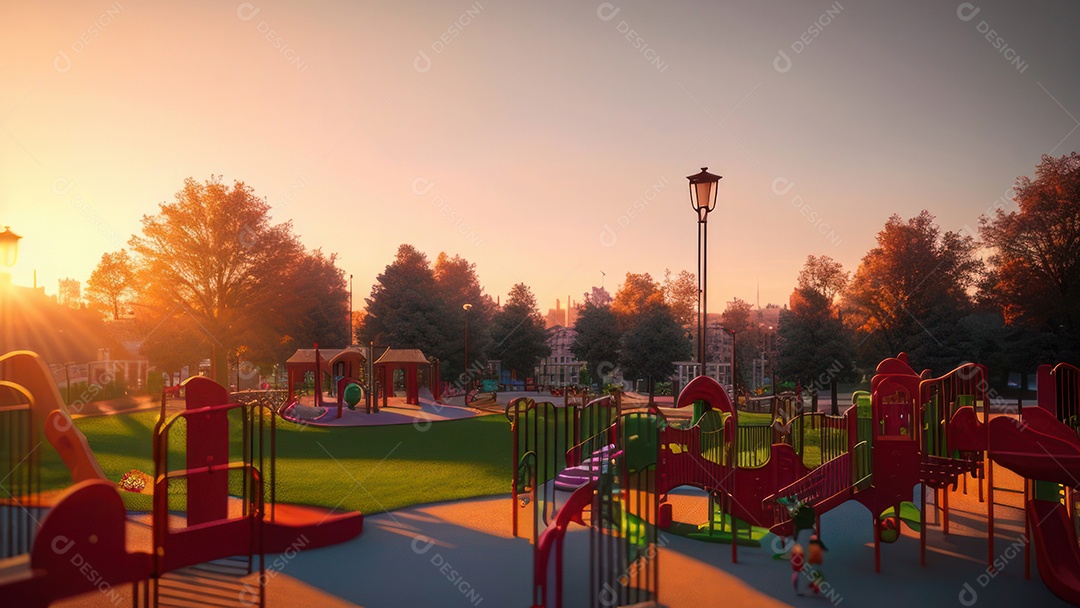 Imagem realista de parquinho.