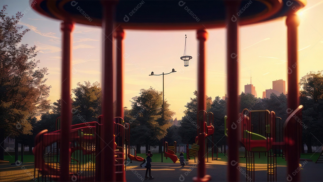 Imagem realista de parquinho.