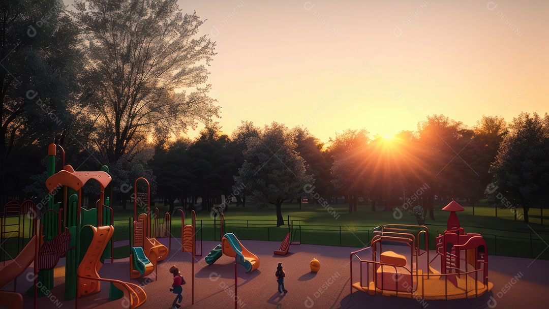 Imagem realista de parquinho.