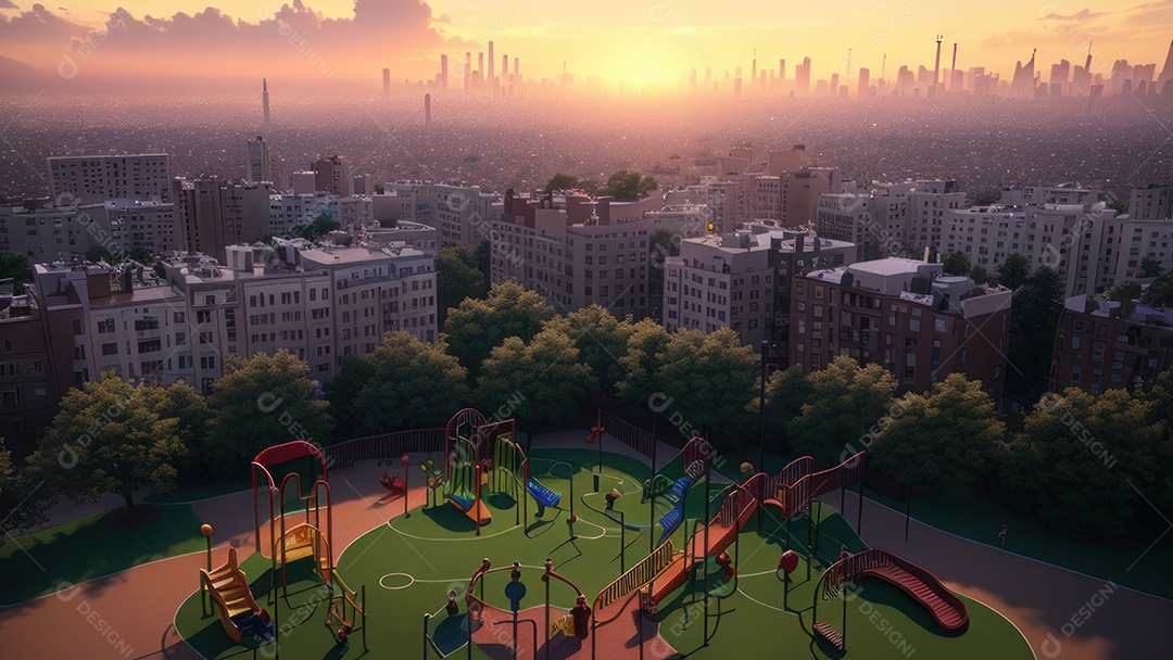 Imagem realista de parquinho.