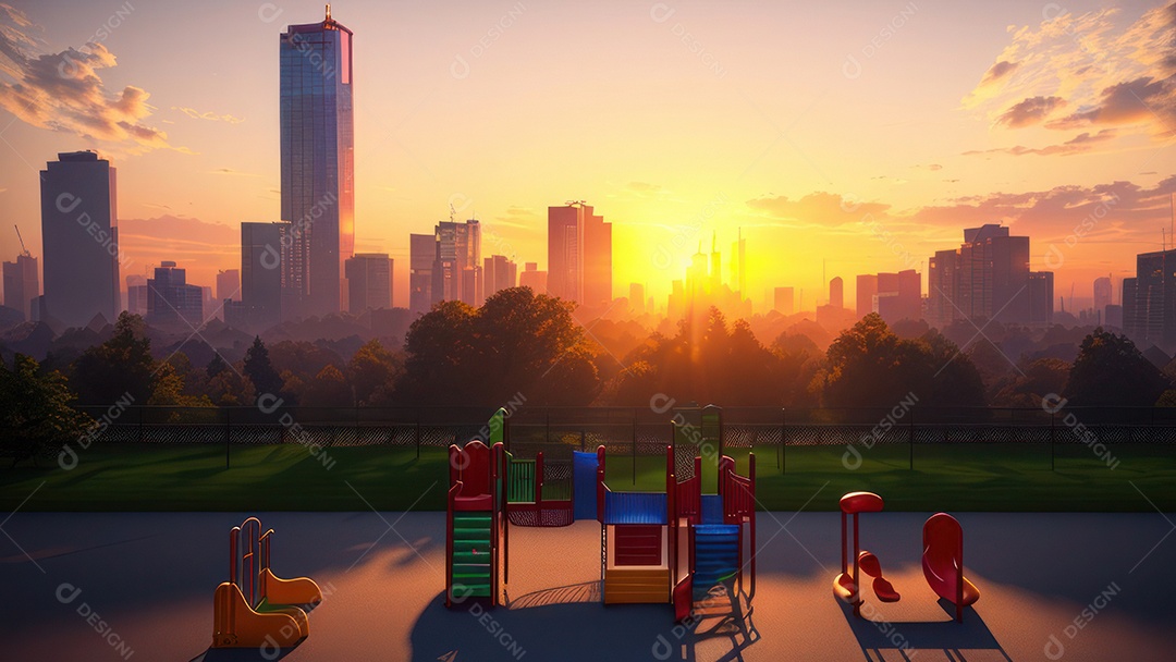 Imagem realista de parquinho.