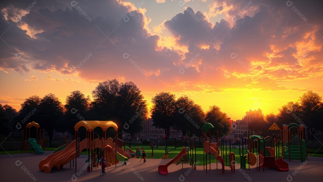 Imagem realista de parquinho.