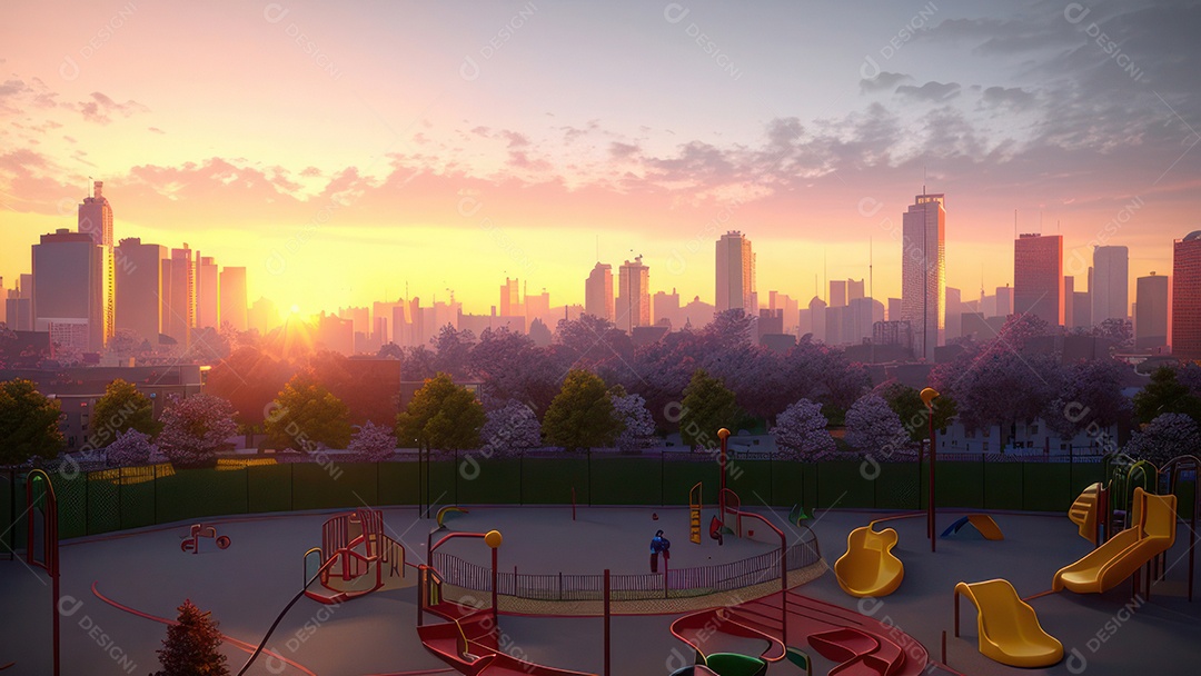 Imagem realista de parquinho.