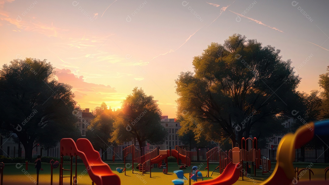 Imagem realista de parquinho.