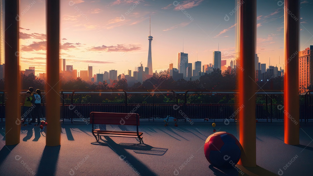 Imagem realista de parquinho.