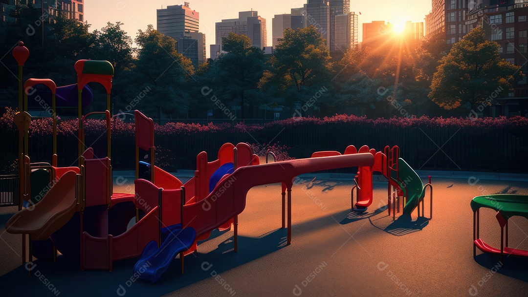 Imagem realista de parquinho.