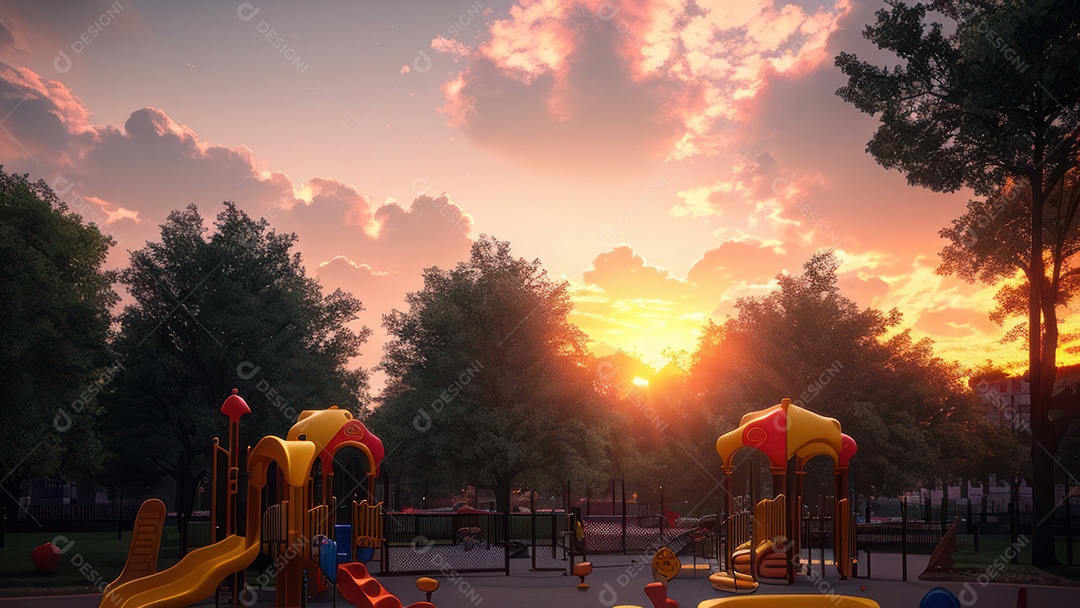 Imagem realista de parquinho.