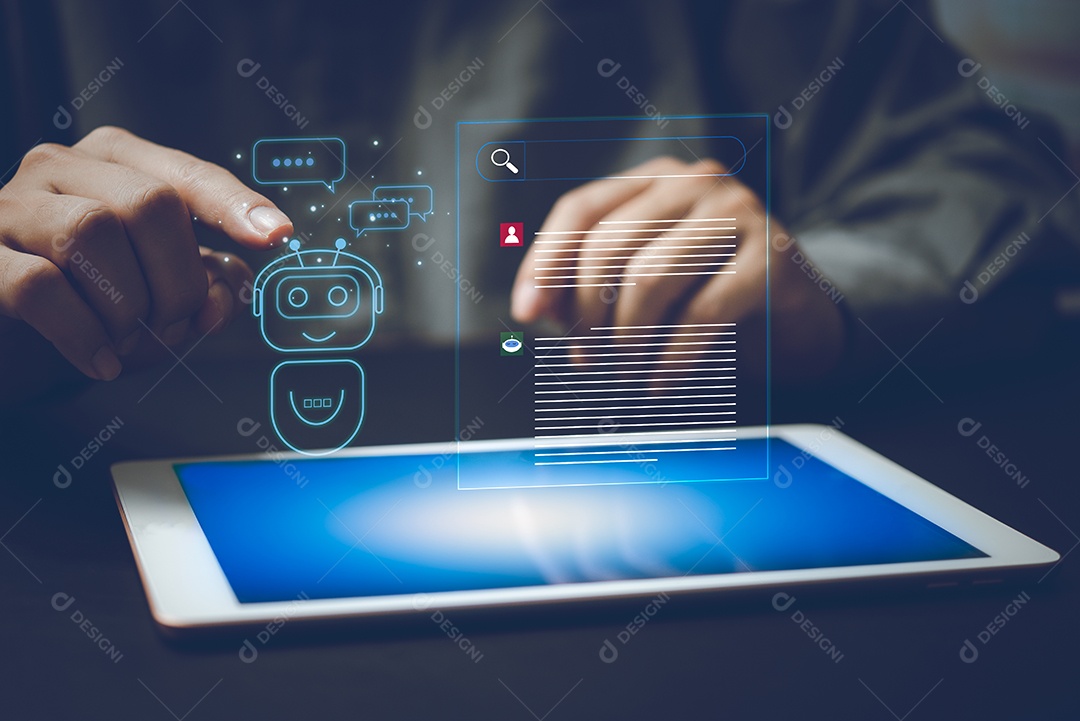 ChatGPT Bate-papo com IA ou Inteligência Artificial. Chatbot digital, aplicativo robô, geração OpenAI.