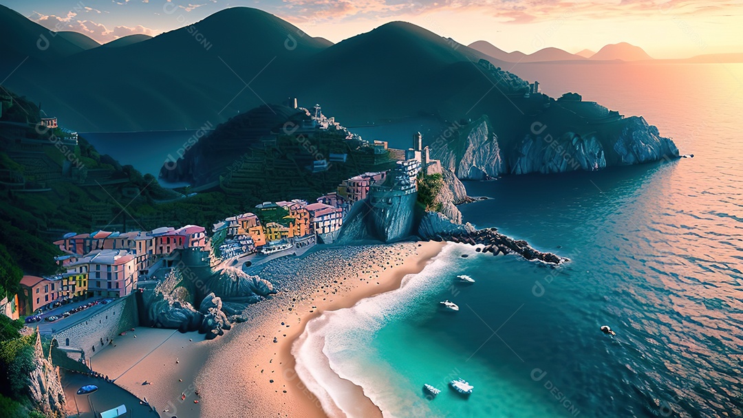 Imagem realista Cinque Terre Itália