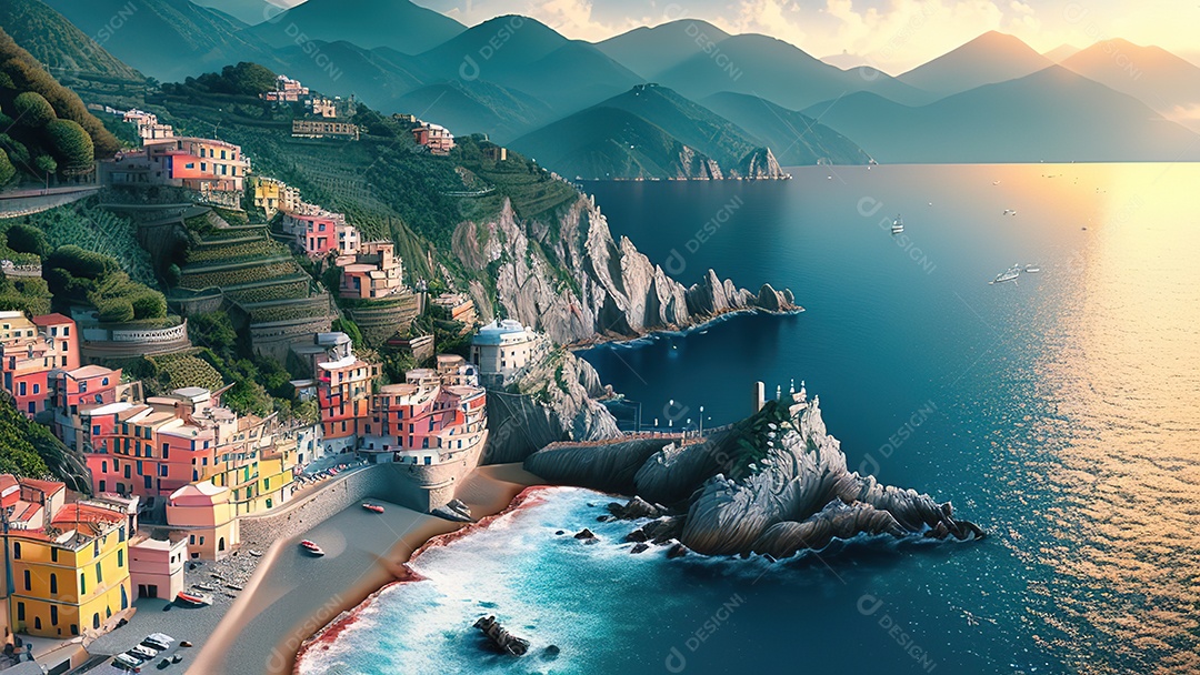 Imagem realista Cinque Terre Itália