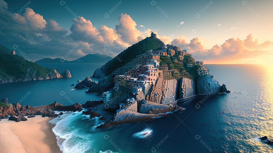 Imagem realista Cinque Terre Itália
