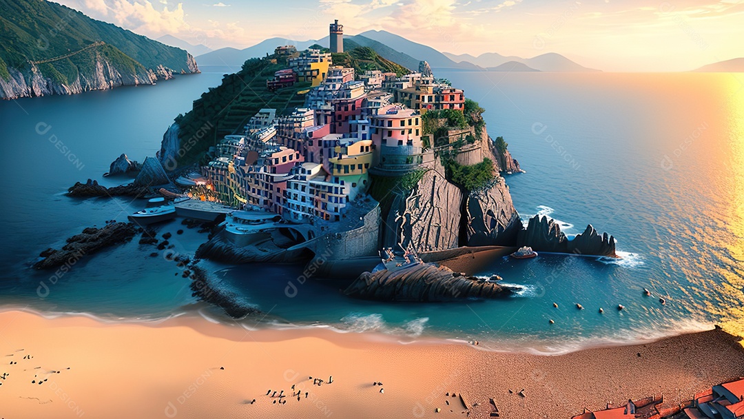 Imagem realista Cinque Terre Itália
