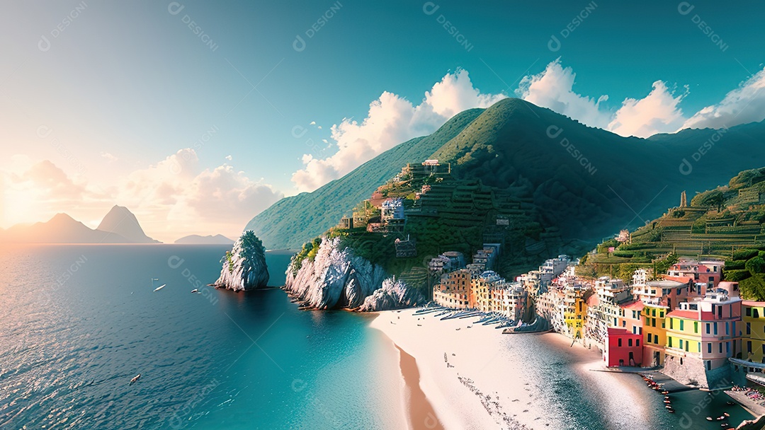 Imagem realista Cinque Terre Itália