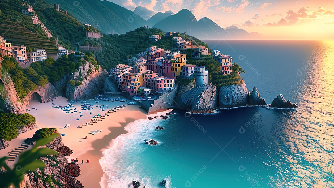Imagem realista Cinque Terre Itália