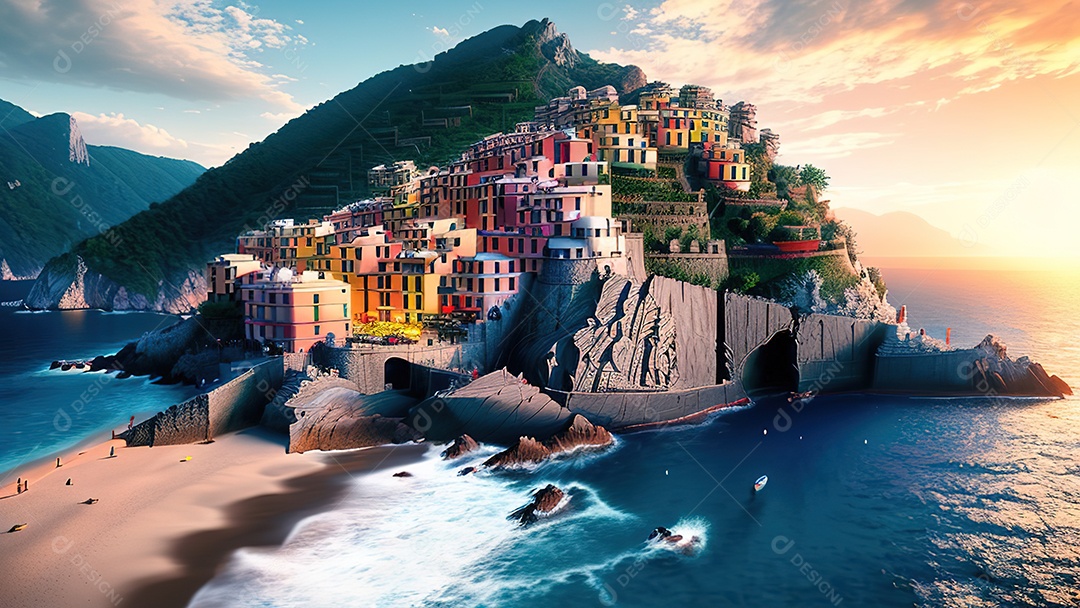 Imagem realista Cinque Terre Itália