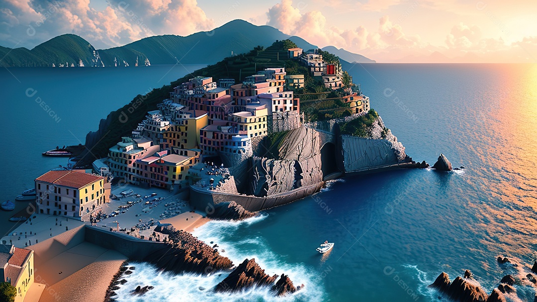 Imagem realista Cinque Terre Itália