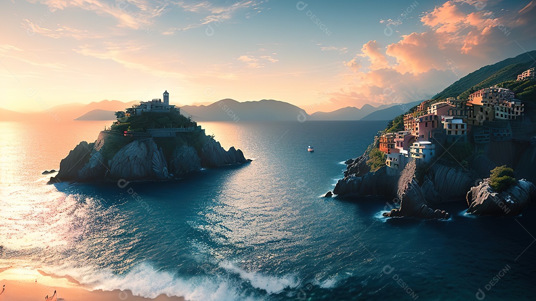 Imagem realista Cinque Terre Itália