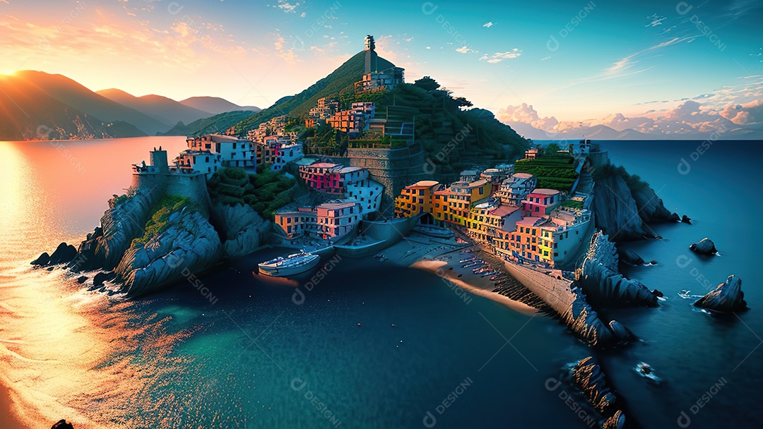 Imagem realista Cinque Terre Itália
