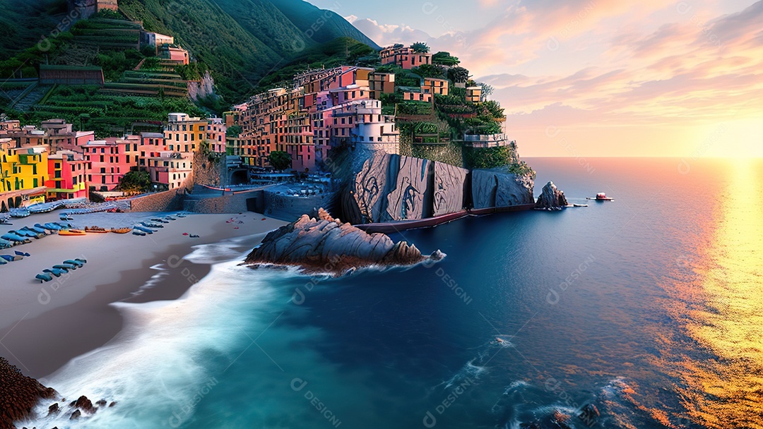Imagem realista Cinque Terre Itália