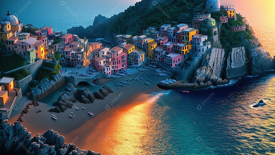 Imagem realista Cinque Terre Itália