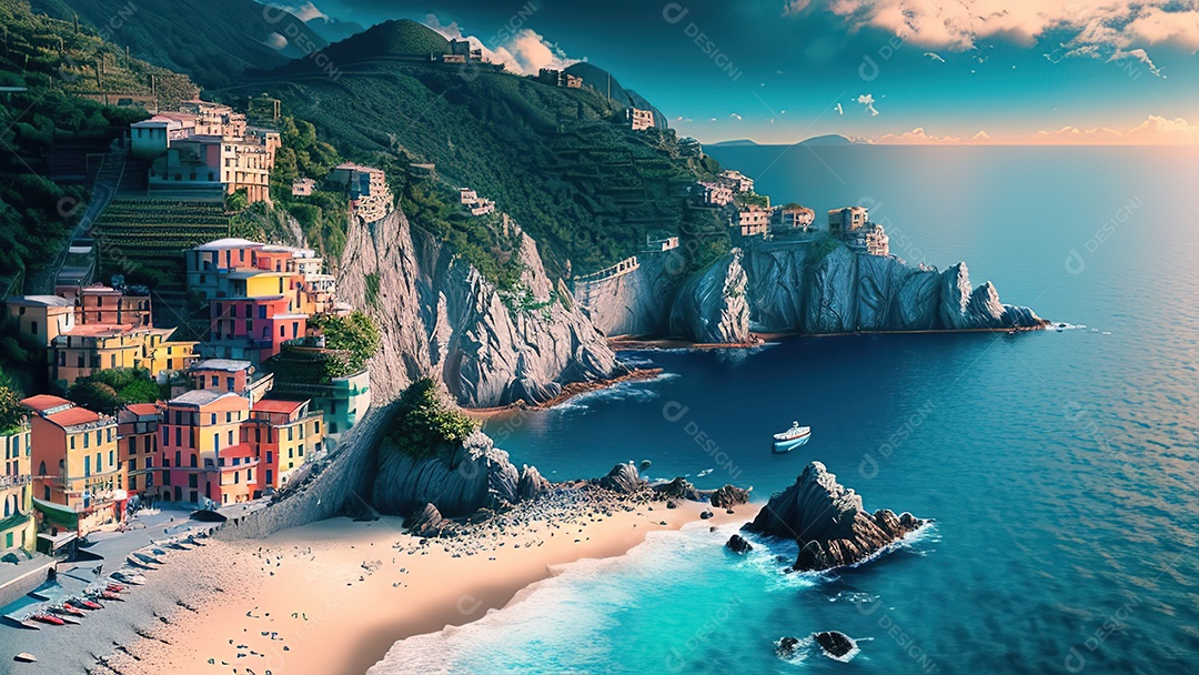 Imagem realista Cinque Terre Itália