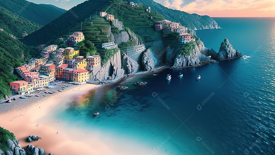 Imagem realista Cinque Terre Itália