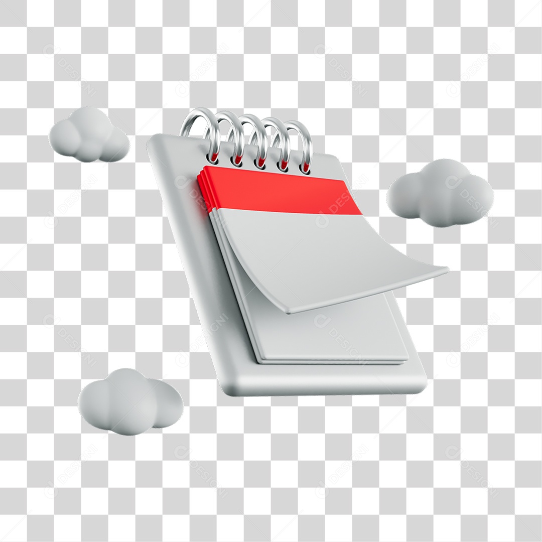 Calendário Elemento 3D PNG Transparente