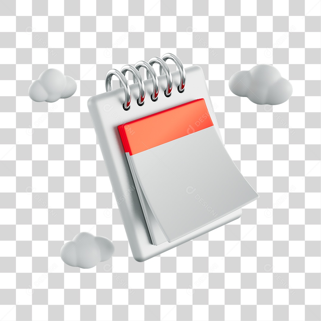 Calendário Elemento 3D PNG Transparente