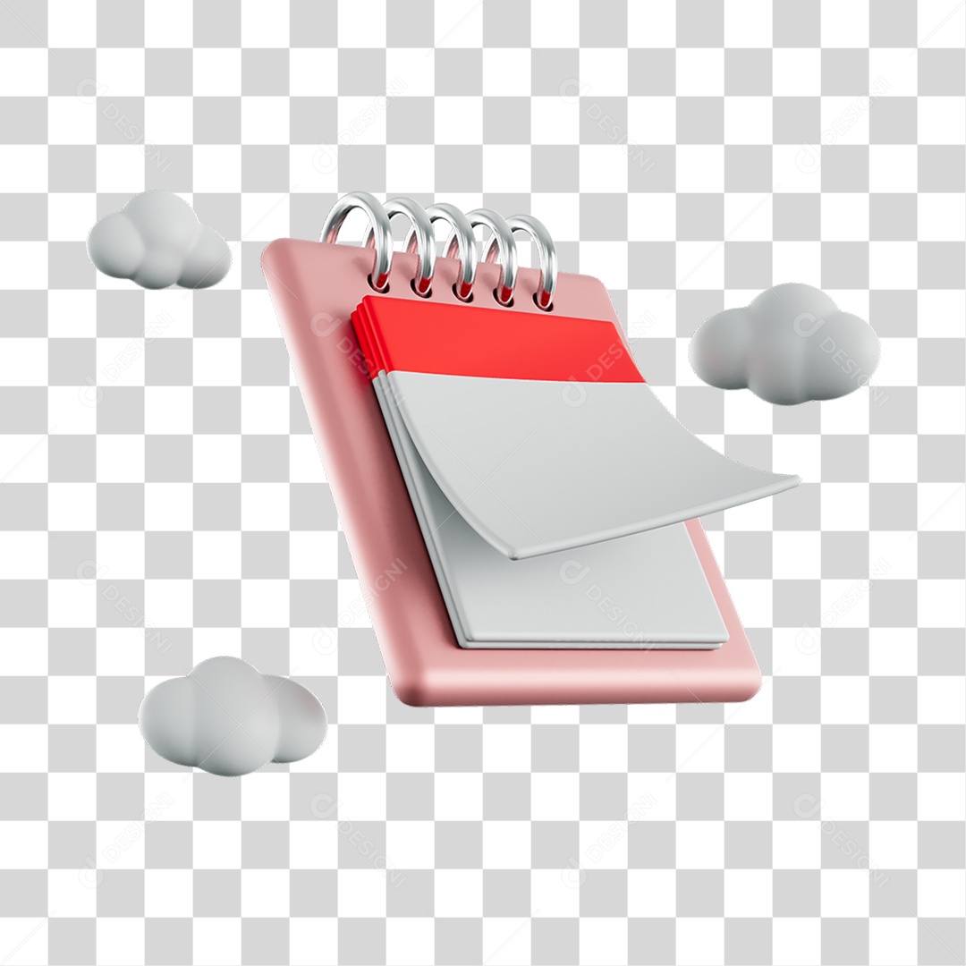 Calendário Elemento 3D PNG Transparente