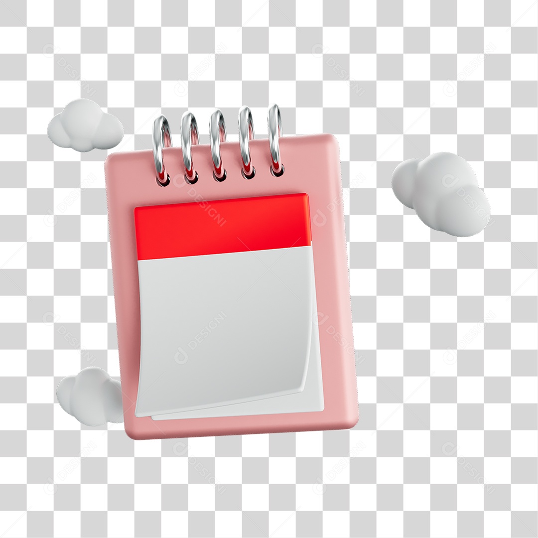 Calendário Elemento 3D PNG Transparente