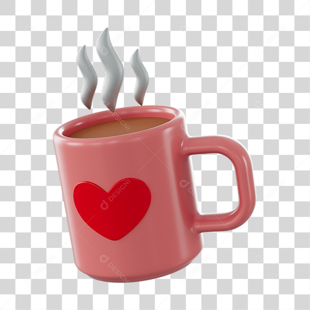 Caneca De Café Elemento 3D PNG Transparente