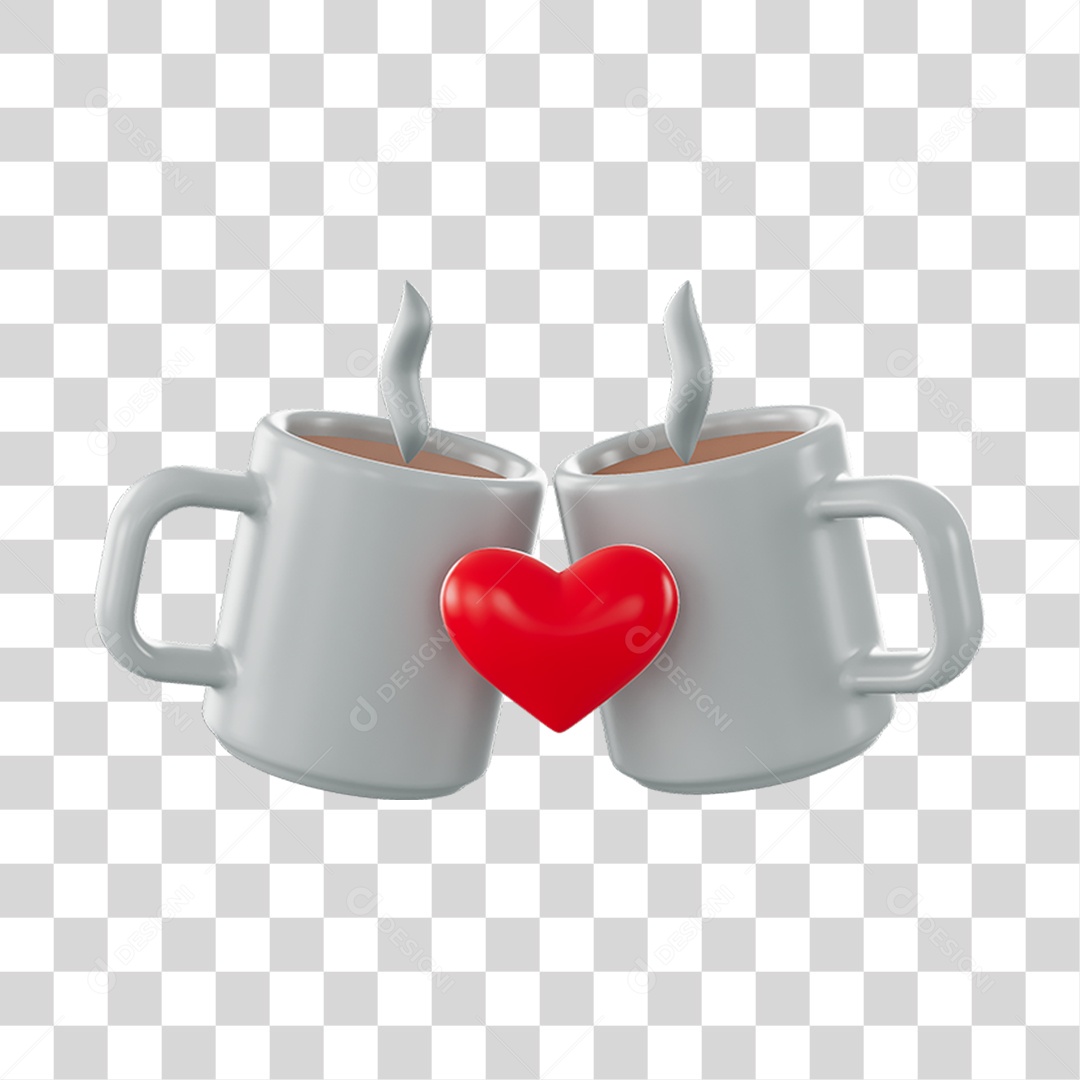 Canecas Brindando Elemento 3D PNG Transparente