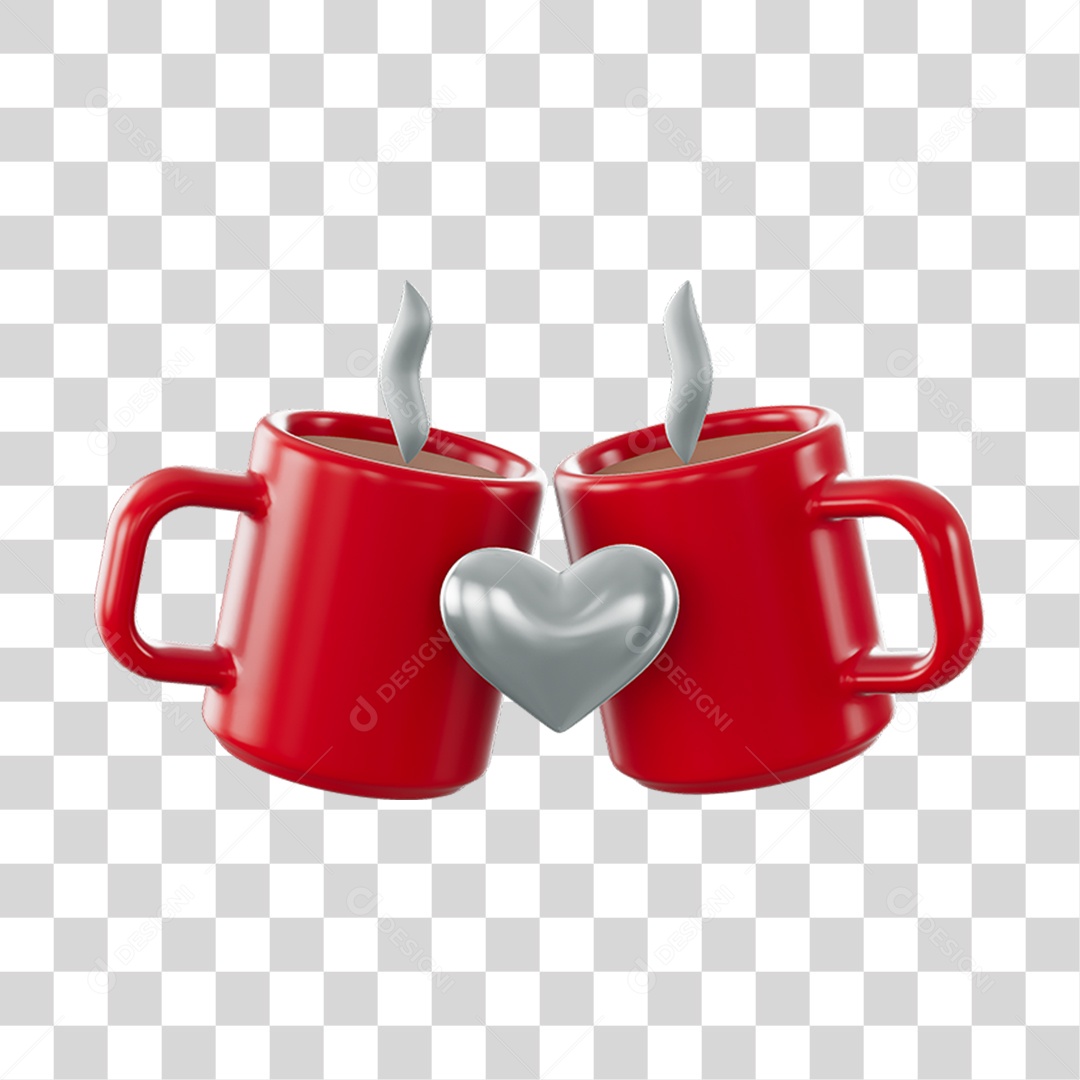 Canecas Brindando Elemento 3D PNG Transparente