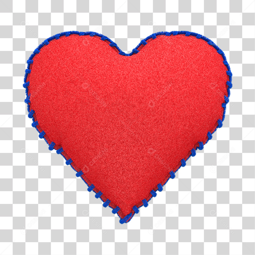 Coração Vermelho Elemento 3D PNG Transparente