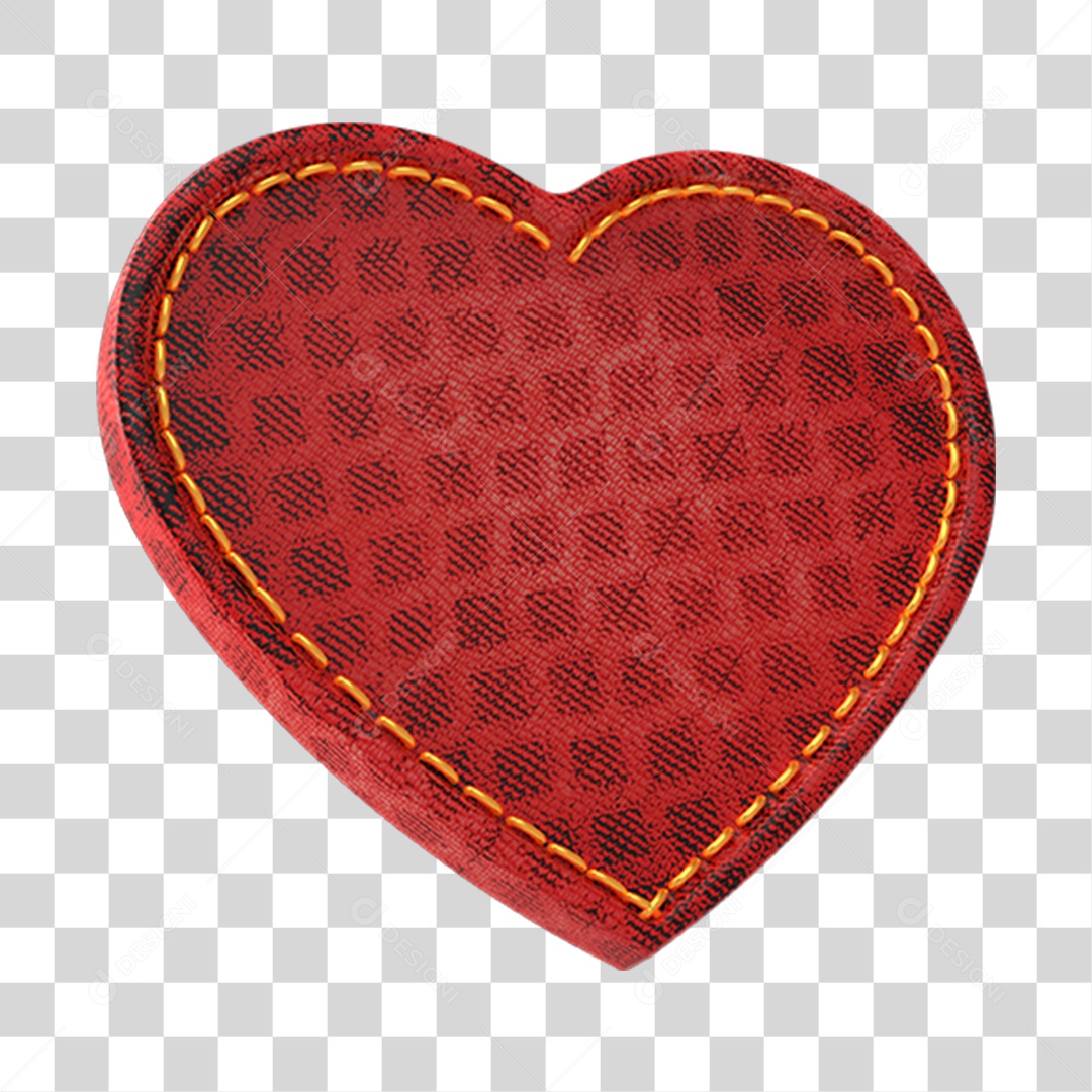 Coração Vermelho Elemento 3D PNG Transparente