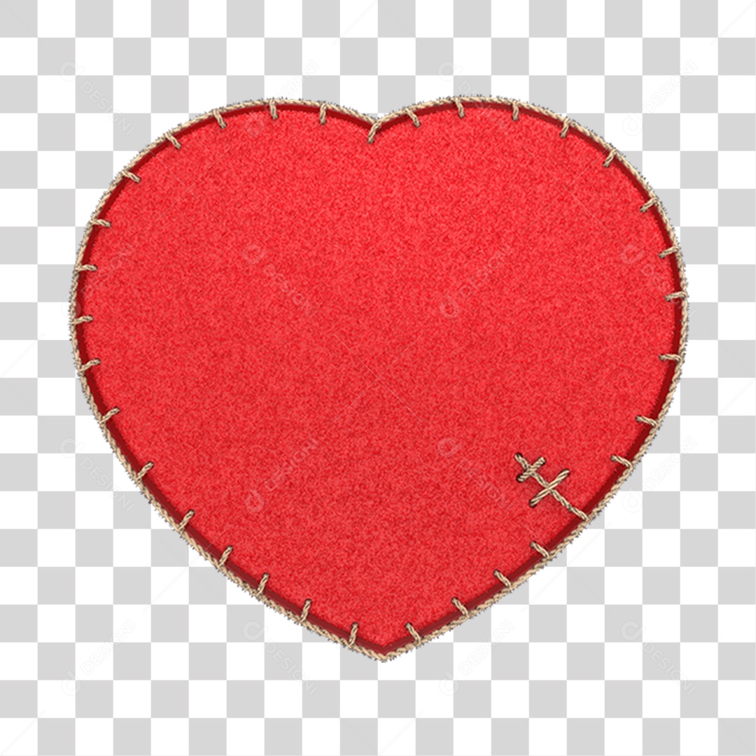 Coração Vermelho Elemento 3D PNG Transparente