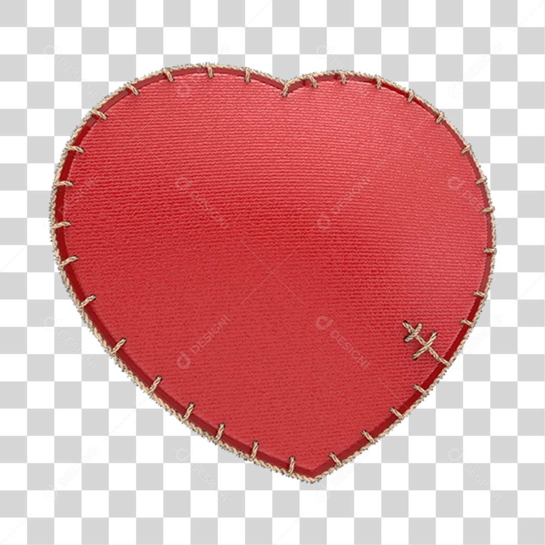 Coração Vermelho Elemento 3D PNG Transparente