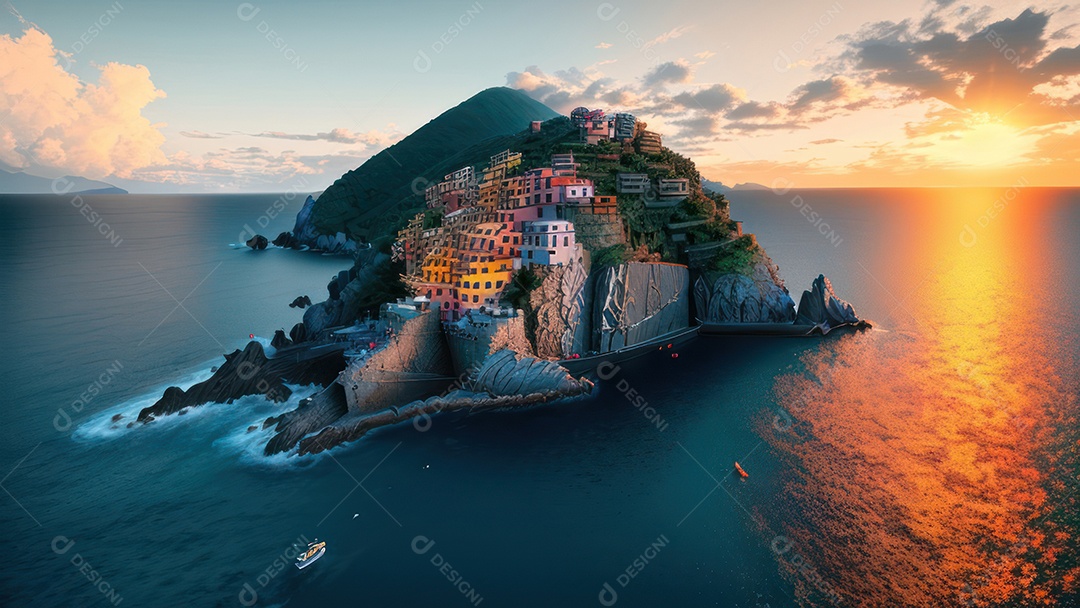 Imagem realista Cinque Terre Itália.