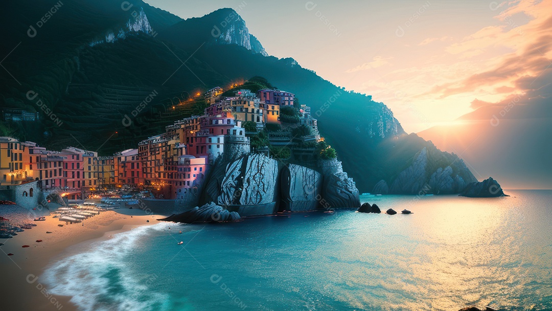 Imagem realista Cinque Terre Itália.